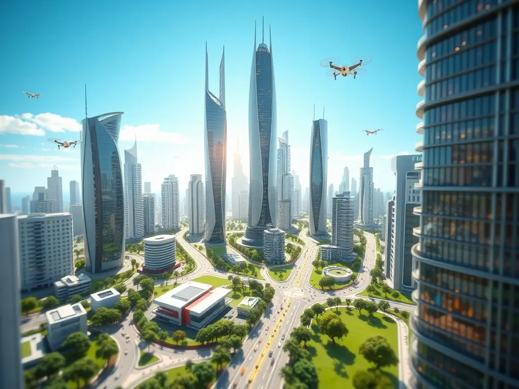 A visual representation of a 3D model created from geospatial data, showcasing architectural details and urban planning elements.